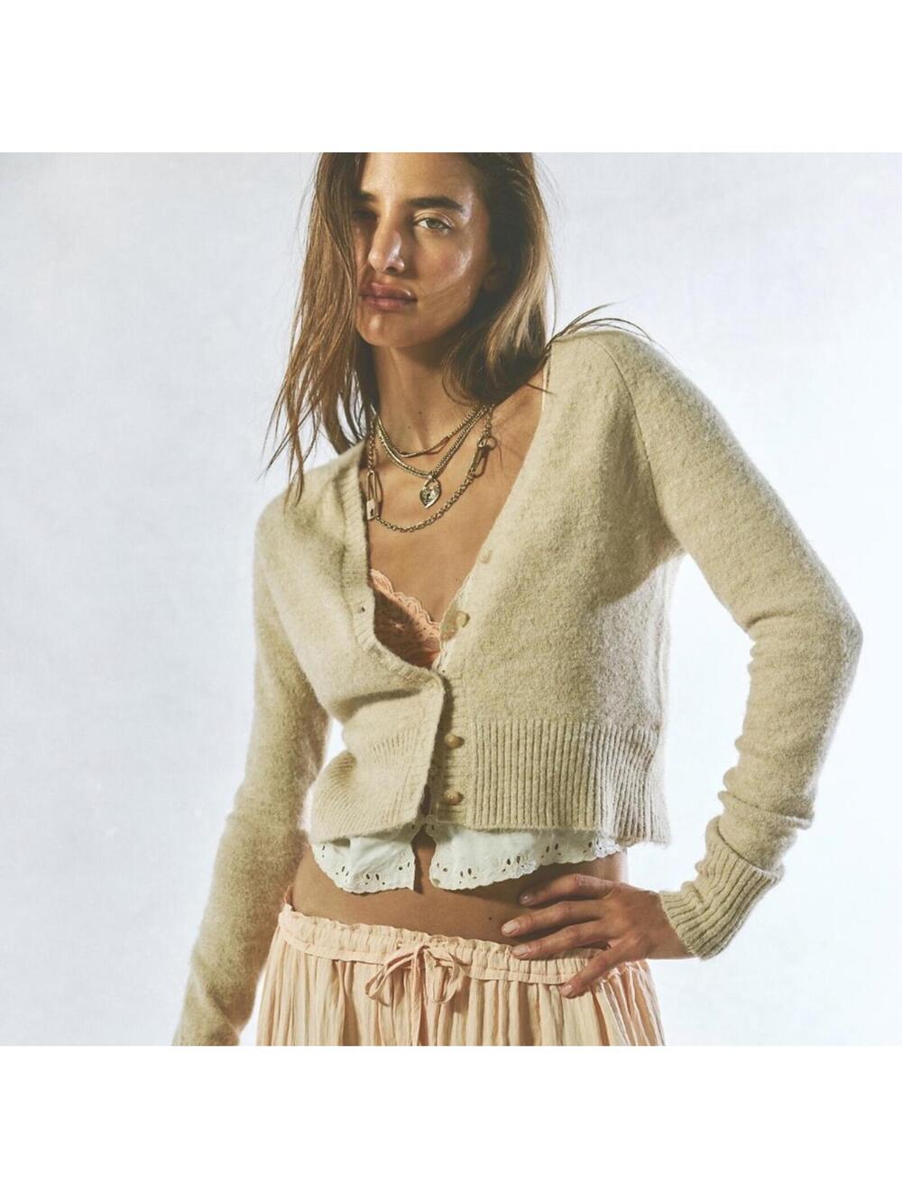 Free People Soft Spun Butter Cardigan - Women's Large, NWT